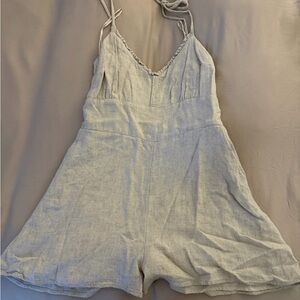 Abercrombie & Fitch Cream Linen Romper